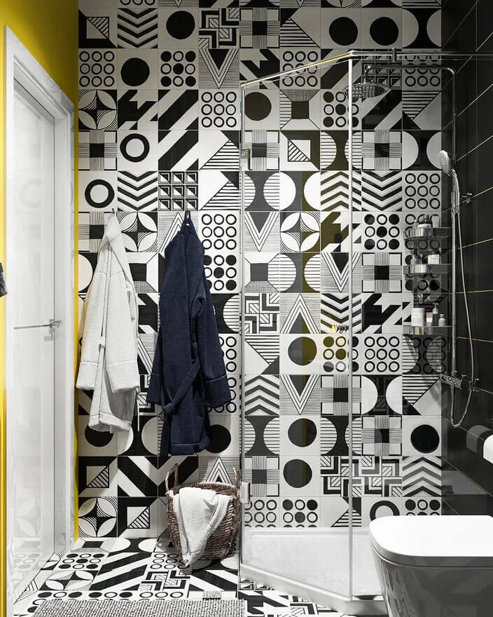 Керамогранит Equipe Caprice Deco Patchwork B&W, 20x20, пэчворк, белый, матовый